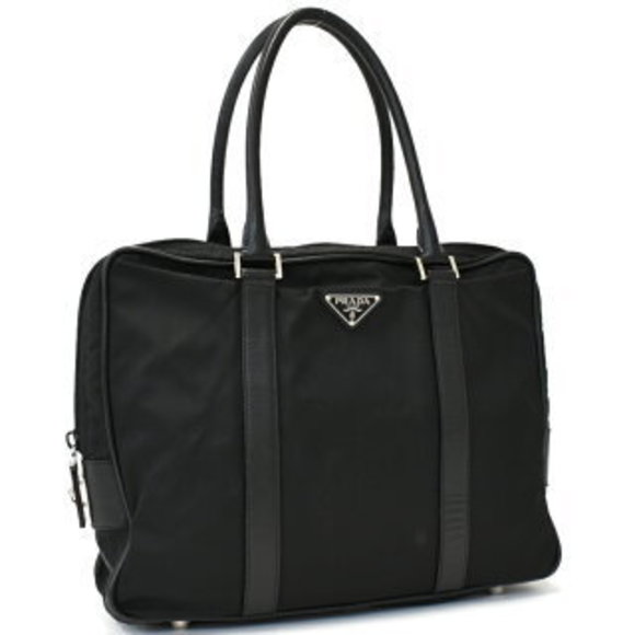 Prada Business Briefcase Triangle Nylon Leather Black - Picture 1 of 8